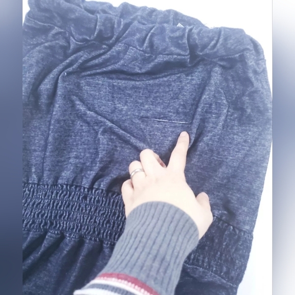 Vintage Women's Strapless Romper With Side Pockets Elastic Small Navy Blue Nana - Picture 4 of 9